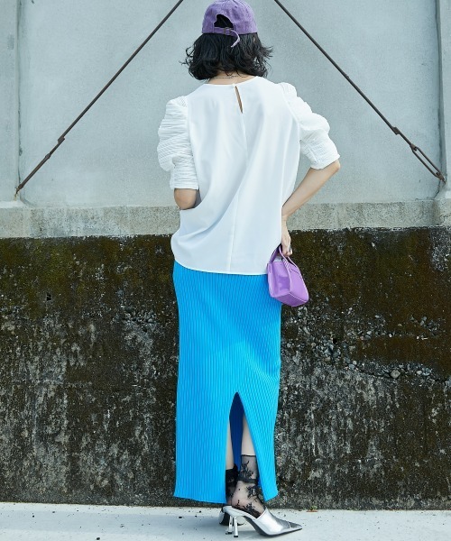 GEVS.（ジェイヴィス）の「＜大きいサイズ＞ ボリュームパフスリーブブラウス GEVS.（シャツ/ブラウス・レディース・ブラック/オフホワイト・LL/L/5L/4L/3L）」の12枚目の写真