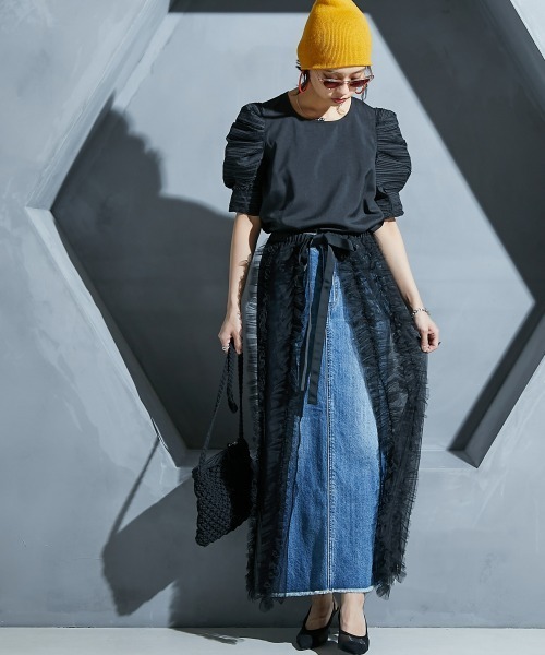 GEVS.（ジェイヴィス）の「＜大きいサイズ＞ ボリュームパフスリーブブラウス GEVS.（シャツ/ブラウス・レディース・ブラック/オフホワイト・LL/L/5L/4L/3L）」の16枚目の写真