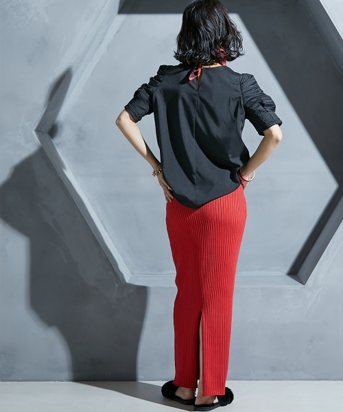 GEVS.（ジェイヴィス）の「＜大きいサイズ＞ ボリュームパフスリーブブラウス GEVS.（シャツ/ブラウス・レディース・ブラック/オフホワイト・LL/L/5L/4L/3L）」の19枚目の写真