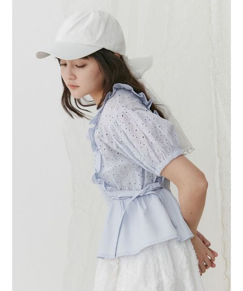 merry jenny（メリージェニー）の「エプロンレースブラウス（シャツ/ブラウス・レディース・ブルー/ブラック/オフホワイト・FREE）」の14枚目の写真