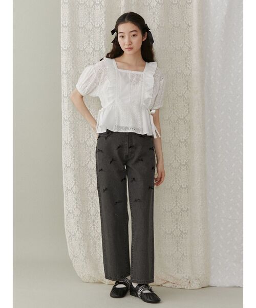 merry jenny（メリージェニー）の「エプロンレースブラウス（シャツ/ブラウス・レディース・ブルー/ブラック/オフホワイト・FREE）」の7枚目の写真