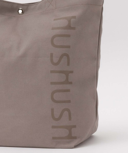 HusHusH(ハッシュアッシュ)の「HusHusH ハッシュアッシュ ロゴ入りトートバッグ(トートバッグ・レディース・グレー/ブルー系その他/キナリ/グリーン・フリー)」の5枚目の写真