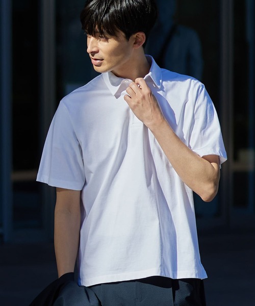 URBAN RESEARCH ROSSO MEN（アーバンリサーチロッソメン）の「『XLサイズあり』JAPAN FABRIC ポロシャツ（ポロシャツ・メンズ・ネイビー/ホワイト/チャコールグレー・MEDIUM/LARGE/X-LARGE）」の21枚目の写真
