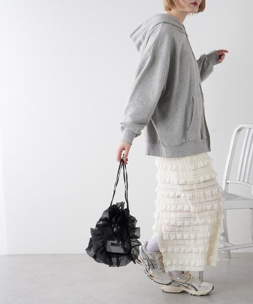THEATRE PRODUCTS(シアタープロダクツ)の「【WEB限定】【THEATRE PRODUCTS/シアタープロダクツ】オーガンジーフリルショルダーM(ショルダーバッグ・レディース・アイボリー/ブラック・FREE)」の14枚目の写真