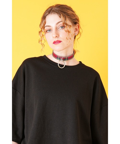 an meets zakka(アンミツザッカ)の「an meets zakka タータンチェックリングチョーカー(チョーカー・レディース・レッド・ONE SIZE)」の4枚目の写真