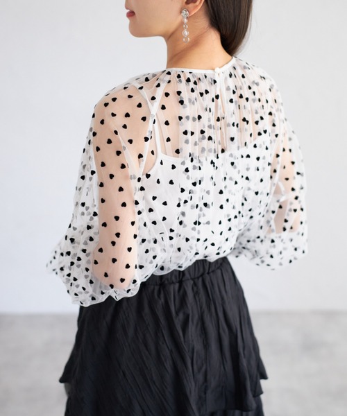 tocco closet(トッコ クローゼット)の「【ZOZO限定】ハートドットシアーブラウス(シャツ/ブラウス・レディース・オフホワイト/ブラック×ホワイト/アイボリー/ブラック・M)」の19枚目の写真