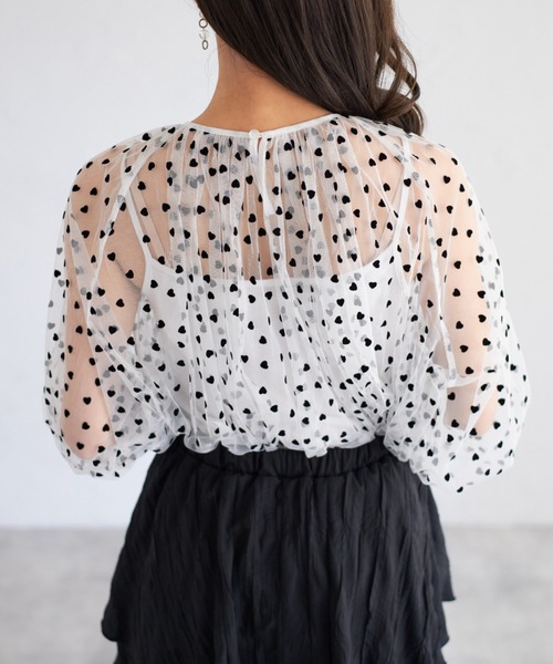 tocco closet(トッコ クローゼット)の「【ZOZO限定】ハートドットシアーブラウス(シャツ/ブラウス・レディース・オフホワイト/ブラック×ホワイト/アイボリー/ブラック・M)」の20枚目の写真