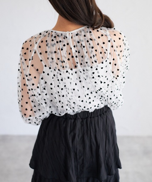 tocco closet(トッコ クローゼット)の「【ZOZO限定】ハートドットシアーブラウス(シャツ/ブラウス・レディース・オフホワイト/ブラック×ホワイト/アイボリー/ブラック・M)」の21枚目の写真
