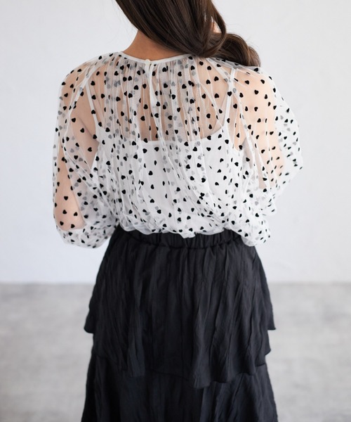 tocco closet(トッコ クローゼット)の「【ZOZO限定】ハートドットシアーブラウス(シャツ/ブラウス・レディース・オフホワイト/ブラック×ホワイト/アイボリー/ブラック・M)」の22枚目の写真