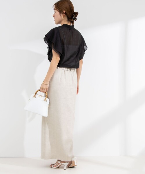 NOLLEY’S Sophi（ノーリーズソフィ）の「《セットアップ対応》ラメリネンタイトスカート（スカート・レディース・グレー/ベージュ・36/38）」の20枚目の写真