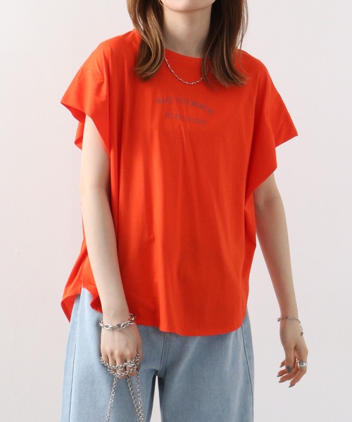 BRODIAEA(ブローディア)の「BRODIAEA 袖タックロゴT(Tシャツ/カットソー・レディース・イエロー/コーラル/ネイビー/グリーン・40)」の20枚目の写真