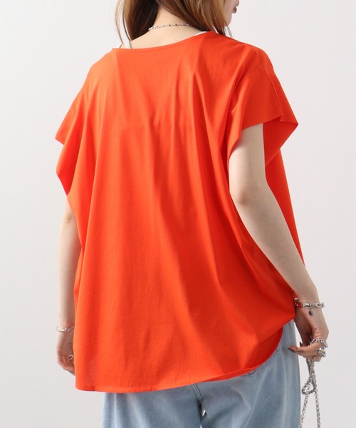 BRODIAEA(ブローディア)の「BRODIAEA 袖タックロゴT(Tシャツ/カットソー・レディース・イエロー/コーラル/ネイビー/グリーン・40)」の10枚目の写真