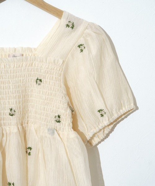 flower（フラワー）の「タイニーブーケブラウス（シャツ/ブラウス・レディース・ブルー/アイボリー・FREE）」の7枚目の写真