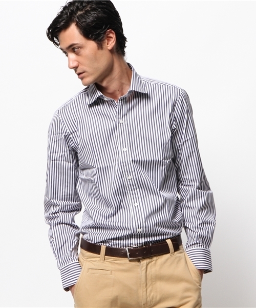 green label relaxing（グリーンレーベルリラクシング）の「■■■GIZA LON/ST SWD シャツ◆（シャツ/ブラウス・メンズ・ネイビー/ダークブラウン・41cm/42cm/38cm/37cm/39cm/40cm）」の2枚目の写真