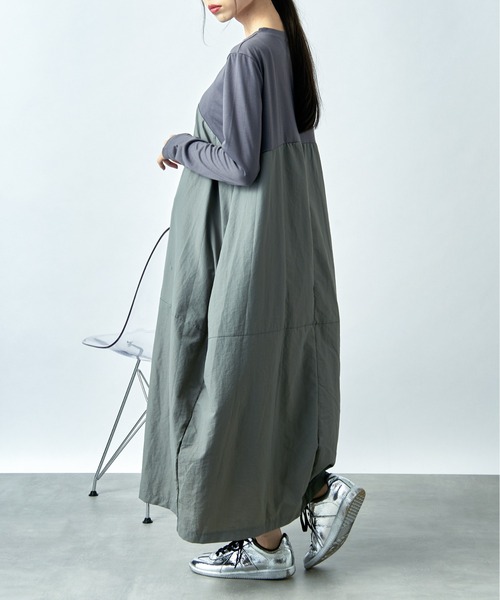 セール】【SETUP7】コクーンスカートドッキングワンピース