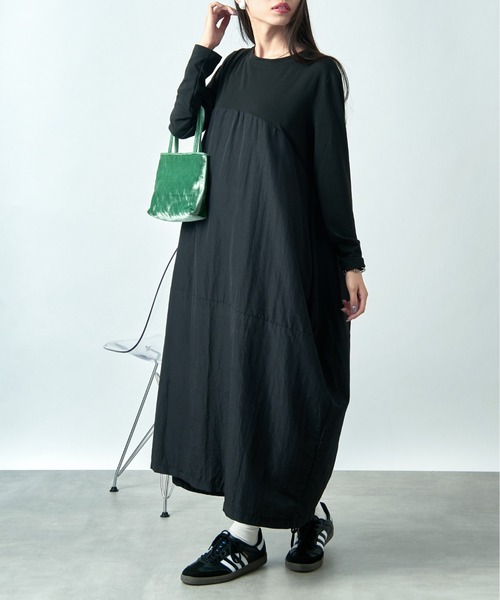 セール】【SETUP7】コクーンスカートドッキングワンピース
