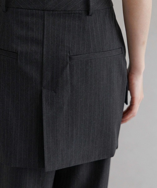 RAGEBLUE（レイジブルー）の「TRスカートレイヤードパンツ/ストライプスラックス（スラックス・レディース・ブラック/グレー・FREE）」の22枚目の写真