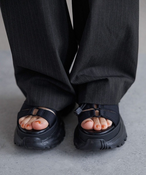 RAGEBLUE（レイジブルー）の「TRスカートレイヤードパンツ/ストライプスラックス（スラックス・レディース・ブラック/グレー・FREE）」の16枚目の写真