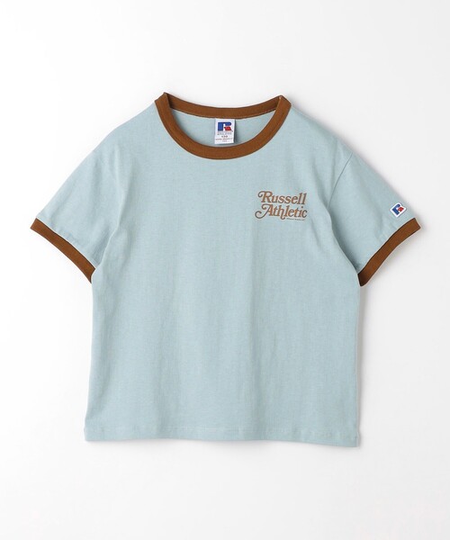 Russell Athletic(ラッセルアスレティック)の「【別注】<RUSSELL ATHLETIC>プリント リンガー Tシャツ 100cm-130cm(Tシャツ/カットソー・キッズ・ライトブルー/ネイビー/ホワイト・120cm/130cm/110cm/100cm)」の3枚目の写真