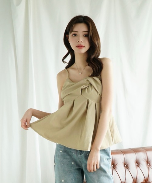 Jasmine Grandiflorum(ジャスミングランディフローラム)の「【Jasmine】フレアノンスリーブアシメトリーブラウス (SS)(シャツ/ブラウス・レディース・ホワイト/ベージュ/ブラック/ピンク・FREE)」の15枚目の写真