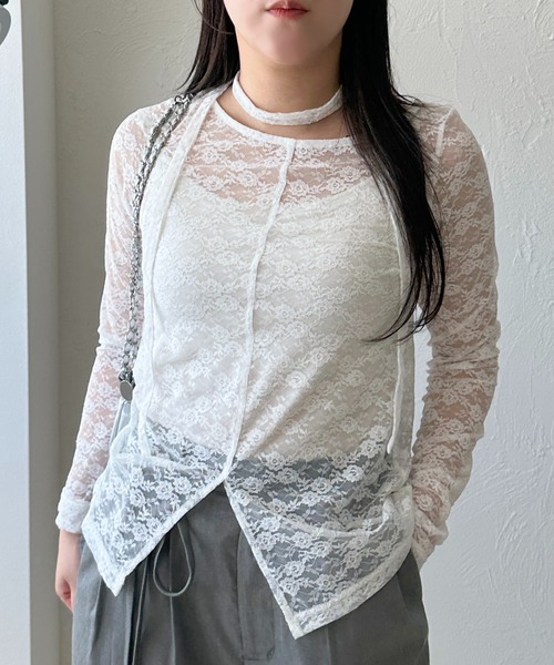 apres jour mignon（アプレジュールミニョン）の「タイ付きアソートシアートップス（その他トップス・レディース・オフホワイト/アイボリー/ブラック/ブラウン系その他/ブラック系その他/ダークブラウン・フリー/X-LARGE）」の11枚目の写真