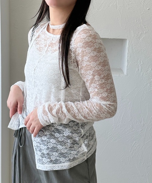 apres jour mignon（アプレジュールミニョン）の「タイ付きアソートシアートップス（その他トップス・レディース・オフホワイト/アイボリー/ブラック/ブラウン系その他/ブラック系その他/ダークブラウン・フリー/X-LARGE）」の10枚目の写真