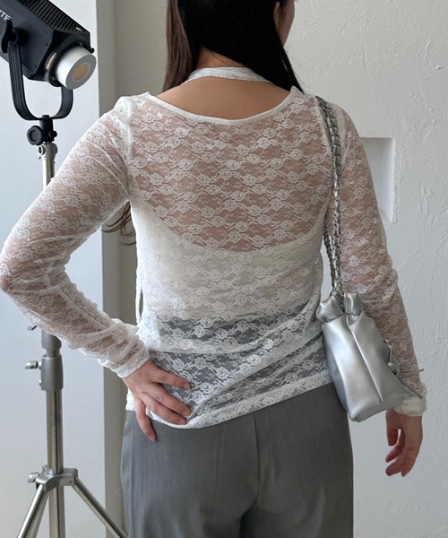 apres jour mignon（アプレジュールミニョン）の「タイ付きアソートシアートップス（その他トップス・レディース・オフホワイト/アイボリー/ブラック/ブラウン系その他/ブラック系その他/ダークブラウン・フリー/X-LARGE）」の9枚目の写真