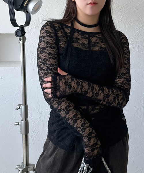 apres jour mignon（アプレジュールミニョン）の「タイ付きアソートシアートップス（その他トップス・レディース・オフホワイト/アイボリー/ブラック/ブラウン系その他/ブラック系その他/ダークブラウン・フリー/X-LARGE）」の19枚目の写真