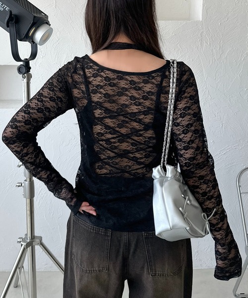 apres jour mignon（アプレジュールミニョン）の「タイ付きアソートシアートップス（その他トップス・レディース・オフホワイト/アイボリー/ブラック/ブラウン系その他/ブラック系その他/ダークブラウン・フリー/X-LARGE）」の17枚目の写真