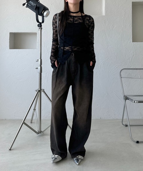 apres jour mignon（アプレジュールミニョン）の「タイ付きアソートシアートップス（その他トップス・レディース・オフホワイト/アイボリー/ブラック/ブラウン系その他/ブラック系その他/ダークブラウン・フリー/X-LARGE）」の16枚目の写真