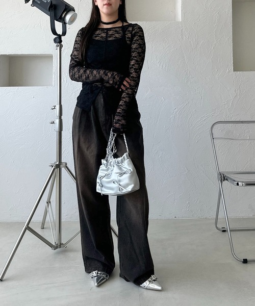 apres jour mignon（アプレジュールミニョン）の「タイ付きアソートシアートップス（その他トップス・レディース・オフホワイト/アイボリー/ブラック/ブラウン系その他/ブラック系その他/ダークブラウン・フリー/X-LARGE）」の15枚目の写真