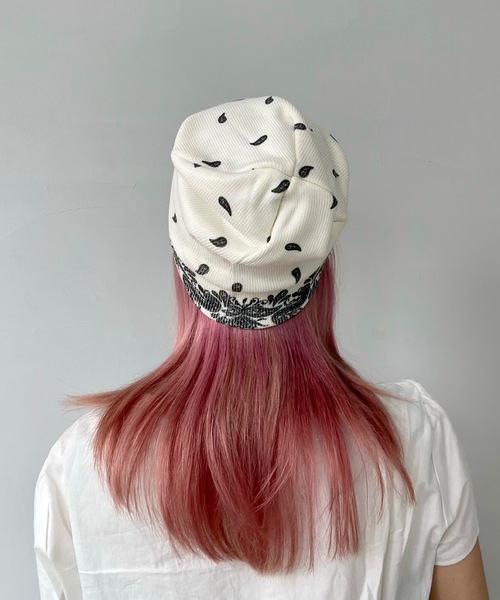 SANSeLF(サンセルフ)の「ペイズリーニットビーニー【SANSeLF】sana24s002(ニットキャップ/ビーニー・レディース・ブラック系その他・FREE)」の3枚目の写真