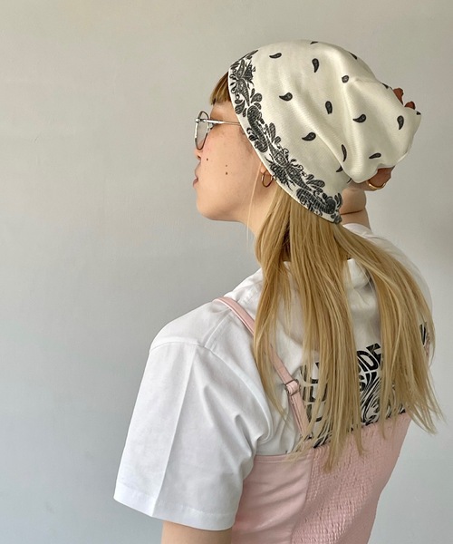 SANSeLF(サンセルフ)の「ペイズリーニットビーニー【SANSeLF】sana24s002(ニットキャップ/ビーニー・レディース・ブラック系その他・FREE)」の7枚目の写真