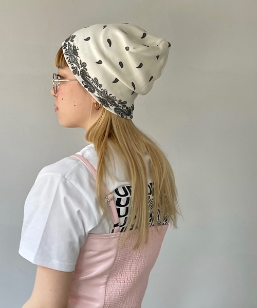 SANSeLF(サンセルフ)の「ペイズリーニットビーニー【SANSeLF】sana24s002(ニットキャップ/ビーニー・レディース・ブラック系その他・FREE)」の8枚目の写真