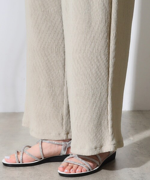 OPAQUE.CLIP（オペークドットクリップ）の「◆ストレッチ楊柳イージーワイドパンツ【洗濯機洗い可】（その他パンツ・レディース・グレー/ブラック/レンガ・40/38/42/36）」の16枚目の写真