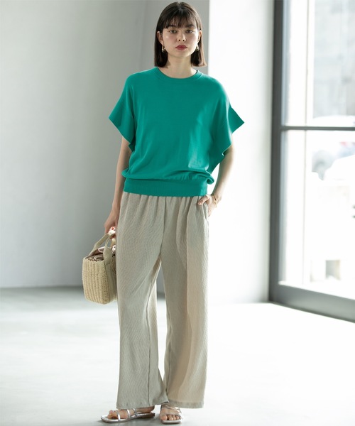 OPAQUE.CLIP（オペークドットクリップ）の「◆ストレッチ楊柳イージーワイドパンツ【洗濯機洗い可】（その他パンツ・レディース・グレー/ブラック/レンガ・40/38/42/36）」の21枚目の写真