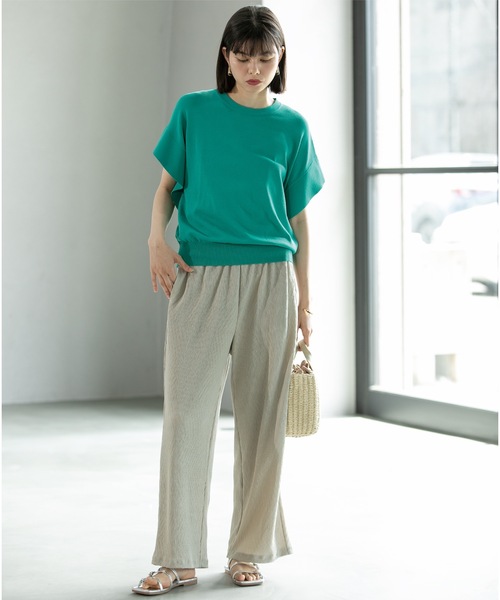 OPAQUE.CLIP（オペークドットクリップ）の「◆ストレッチ楊柳イージーワイドパンツ【洗濯機洗い可】（その他パンツ・レディース・グレー/ブラック/レンガ・40/38/42/36）」の22枚目の写真