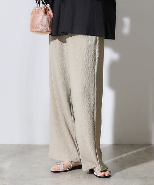 OPAQUE.CLIP（オペークドットクリップ）の「◆ストレッチ楊柳イージーワイドパンツ【洗濯機洗い可】（その他パンツ・レディース・グレー/ブラック/レンガ・40/38/42/36）」の17枚目の写真