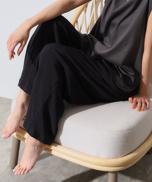 OPAQUE.CLIP（オペークドットクリップ）の「◆ストレッチ楊柳イージーワイドパンツ【洗濯機洗い可】（その他パンツ・レディース・グレー/ブラック/レンガ・40/38/42/36）」の18枚目の写真