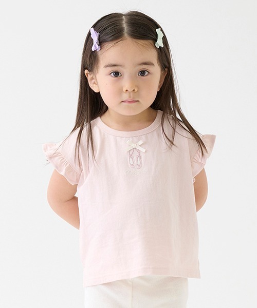 petit main（プティマイン）の「【プティプラ】GIRLS半袖Tシャツ２（Tシャツ/カットソー・キッズ・ライトブルー/ブラック/ライトピンク/オフホワイト・80ｃｍ/90cm/100cm/120cm/130cm/110cm）」の4枚目の写真