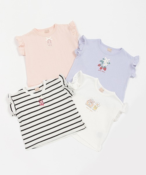 petit main（プティマイン）の「【プティプラ】GIRLS半袖Tシャツ２（Tシャツ/カットソー・キッズ・ライトブルー/ブラック/ライトピンク/オフホワイト・80ｃｍ/90cm/100cm/120cm/130cm/110cm）」の13枚目の写真