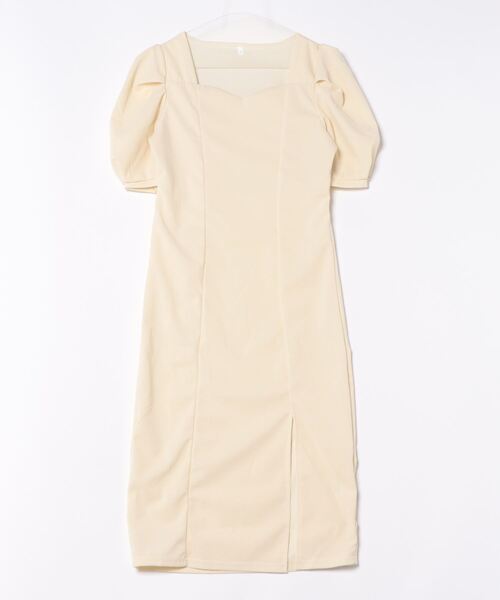 【セール】ドレープスリーブスカラップネックパーティードレス（ドレス）｜LUGG NAGG（ラグナグ）