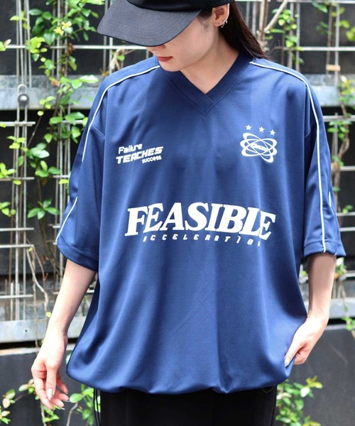 Lazar（ラザル）の「Soccer Game Shirt/オーバーサイズ 接触冷感/吸水速乾 メッシュ ユニフォームデザイン サッカーゲームシャツ Vネック 半袖Tシャツ/レディース メンズ（Tシャツ/カットソー・メンズ・ホワイト/ブルー系その他/ネイビー/ブラック系その他/ブラック/ホワイト系その他/ブルー系その他2/ブラック系その他2/ホワイト系その他2・L/M）」の12枚目の写真