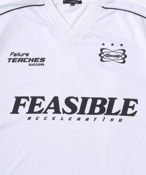 Lazar（ラザル）の「Soccer Game Shirt/オーバーサイズ 接触冷感/吸水速乾 メッシュ ユニフォームデザイン サッカーゲームシャツ Vネック 半袖Tシャツ/レディース メンズ（Tシャツ/カットソー・メンズ・ホワイト/ブルー系その他/ネイビー/ブラック系その他/ブラック/ホワイト系その他/ブルー系その他2/ブラック系その他2/ホワイト系その他2・L/M）」の14枚目の写真