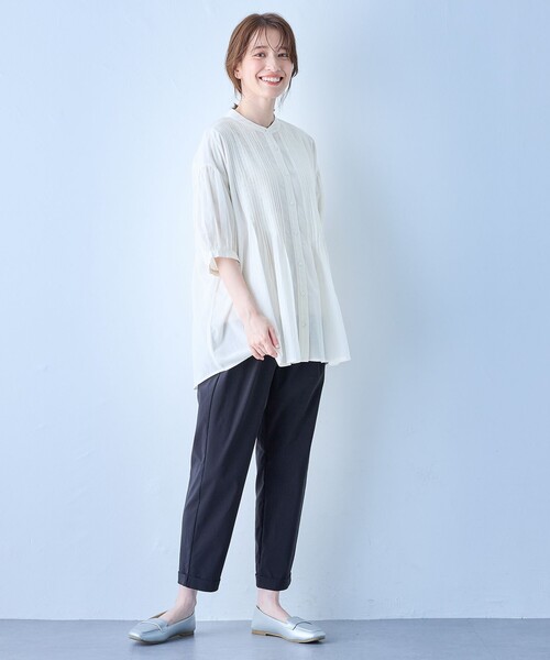 ANY（エニィ）の「ピンタックブラウス（シャツ/ブラウス・レディース・アイボリー系/ブラック系/グリーン系/ライトグレー系・F）」の7枚目の写真