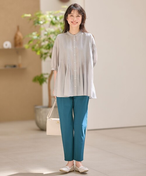 ANY（エニィ）の「ピンタックブラウス（シャツ/ブラウス・レディース・アイボリー系/ブラック系/グリーン系/ライトグレー系・F）」の10枚目の写真