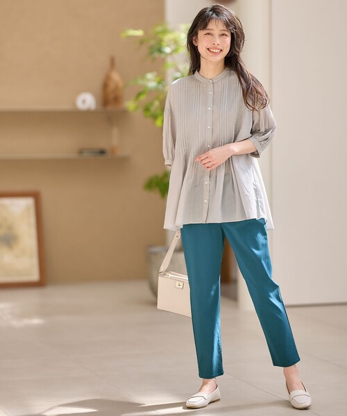 ANY（エニィ）の「ピンタックブラウス（シャツ/ブラウス・レディース・アイボリー系/ブラック系/グリーン系/ライトグレー系・F）」の11枚目の写真