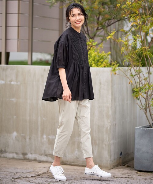 ANY（エニィ）の「ピンタックブラウス（シャツ/ブラウス・レディース・アイボリー系/ブラック系/グリーン系/ライトグレー系・F）」の14枚目の写真