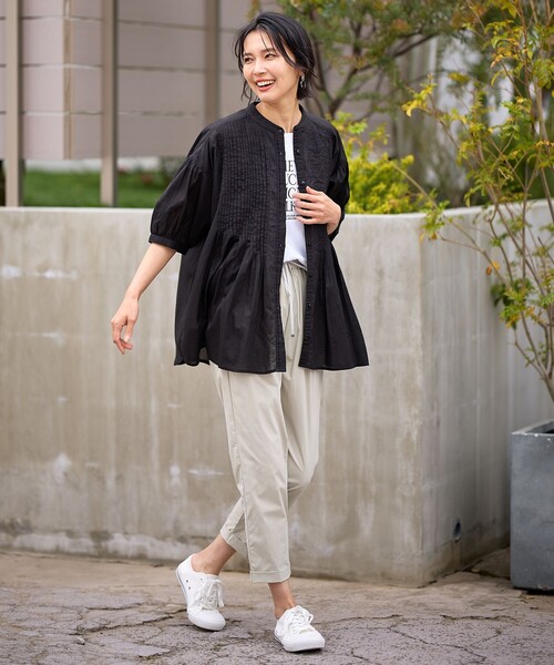 ANY（エニィ）の「ピンタックブラウス（シャツ/ブラウス・レディース・アイボリー系/ブラック系/グリーン系/ライトグレー系・F）」の16枚目の写真