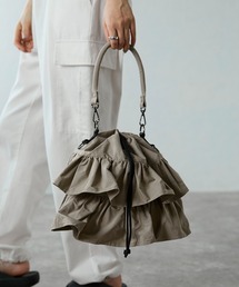 【グッシオベーシック】フリルミニショルダーバッグ　2WAYミニトートバッグ